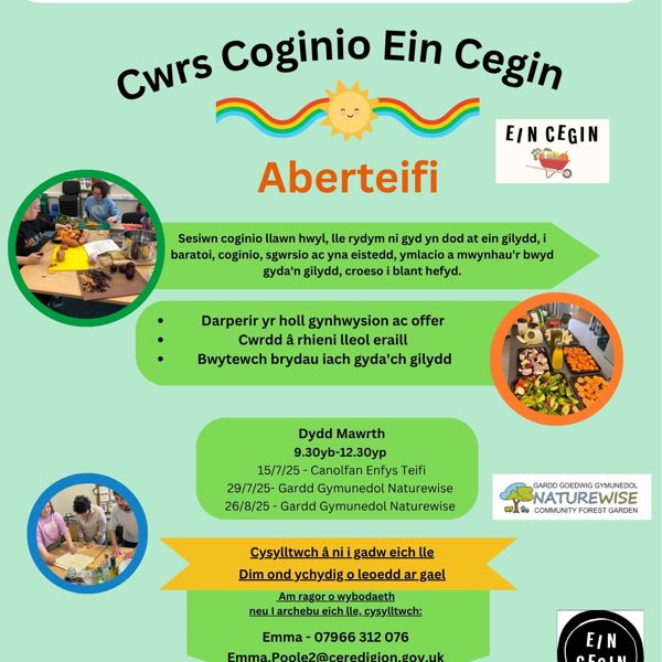 Cwrs Coginio Haf Ein Cegin