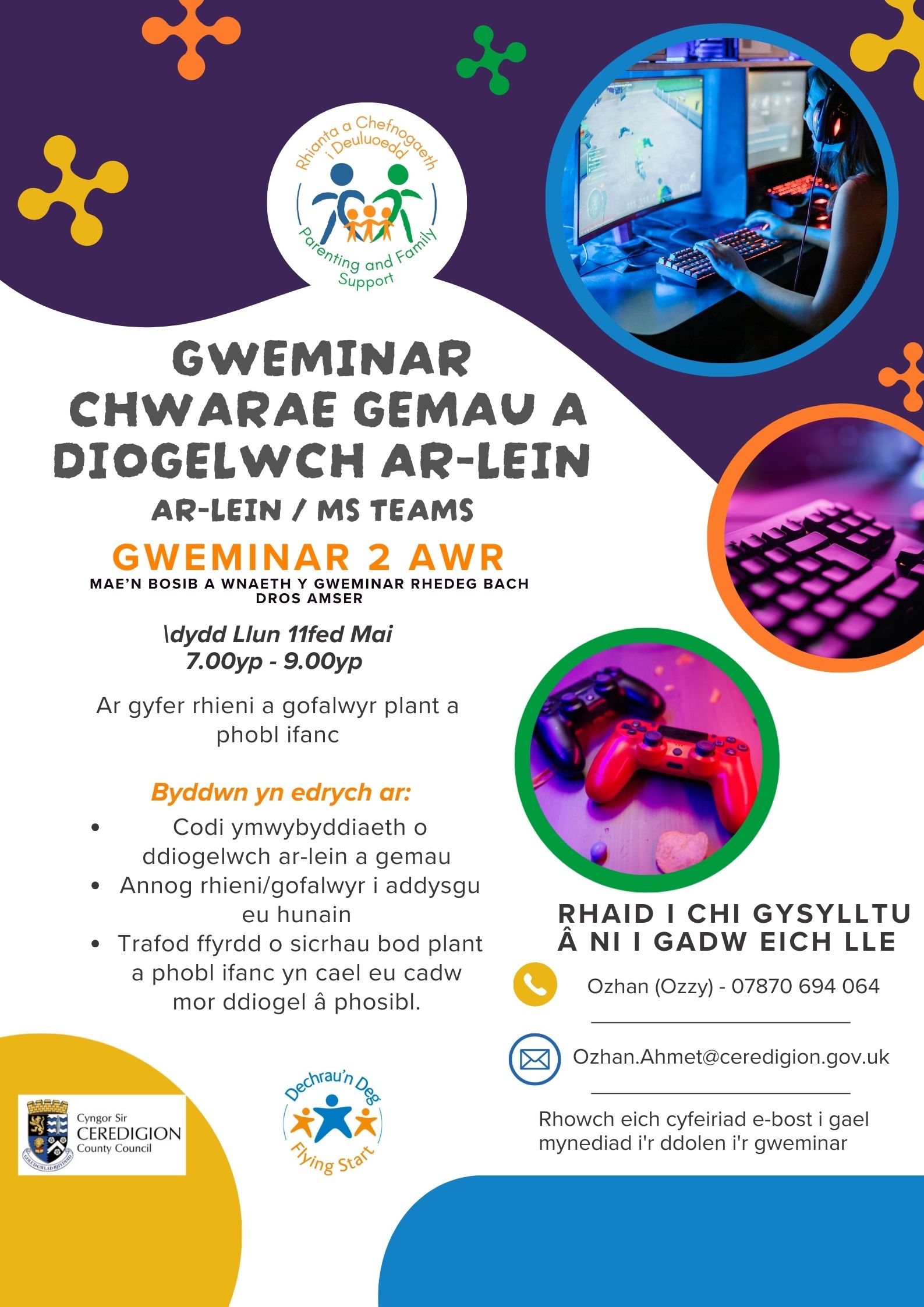 Gweminar Chwarae Gemau a Diogelwch Ar-lein