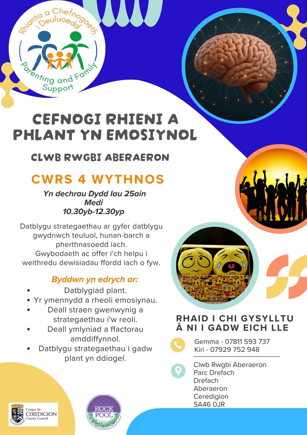 Cefnogi Rhieni a Phlant yn Emosiynol Aberaeron