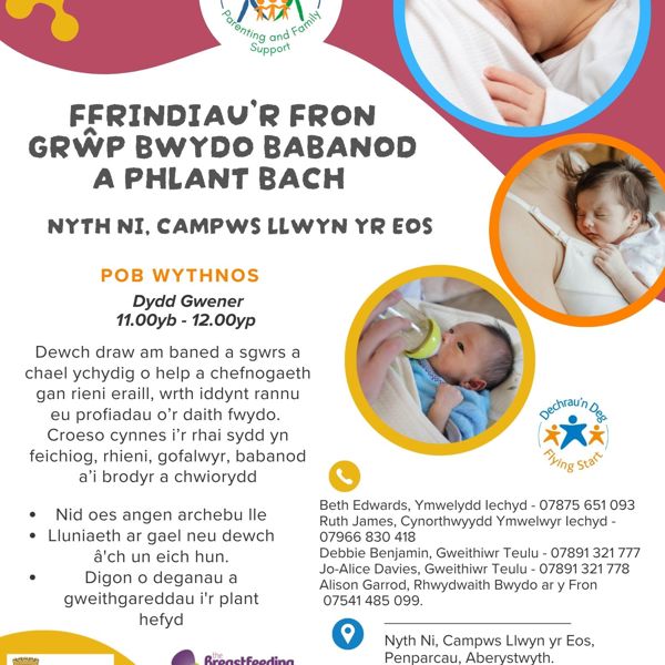Ffrindiau'r Fron Grŵp Bwydo Babanod a Phlant Bach 