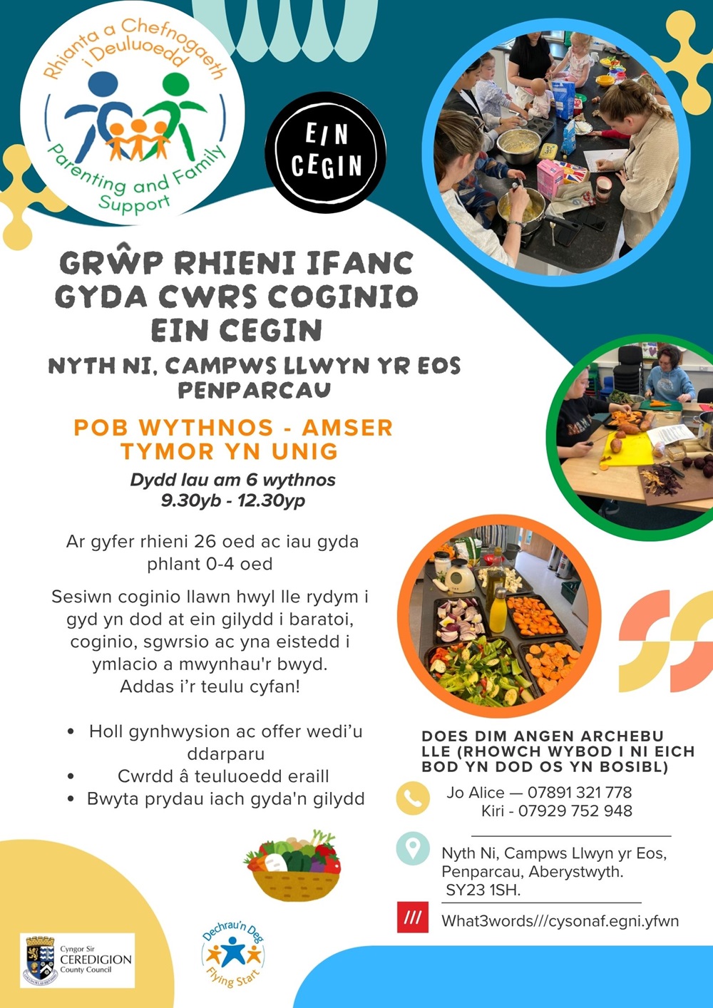 Grŵp Rhieni Ifanc gyda Cwrs Cogino Ein Cegin 