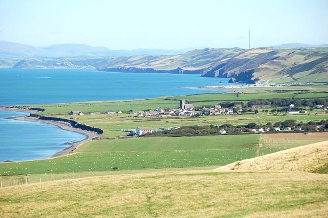 Llansantffraed looking north along Ceredigion's coastline.