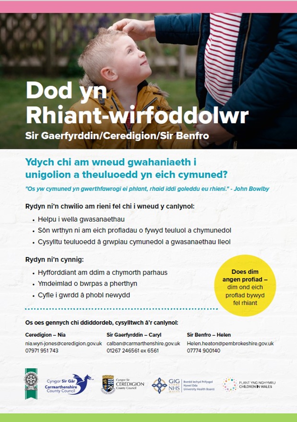 Rhiant-wirfoddolwr